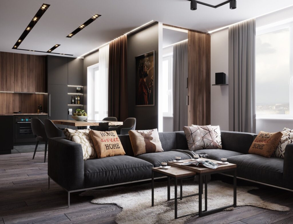 Черно-белые интерьеры